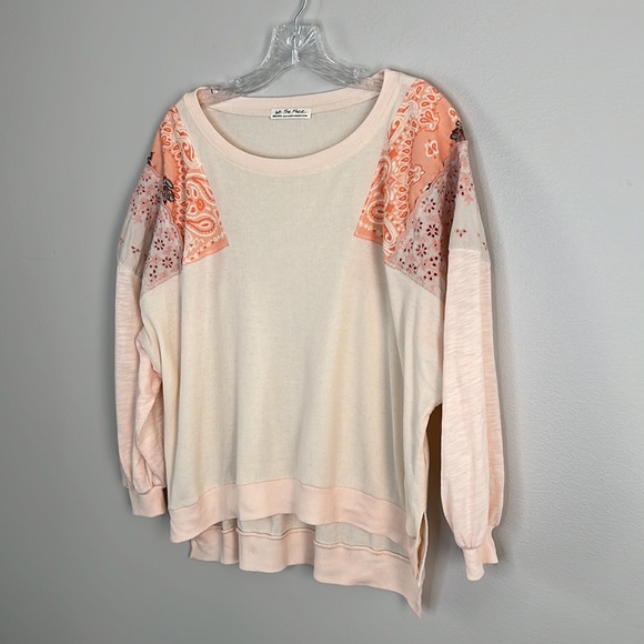We the Free Free People Feelin It Slouchy tee in alabaster combo size XS - Picture 4 of 14